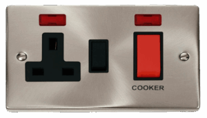 Click Deco 45A Dp Switch 13A Switched Socket & Neons (2) Black