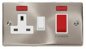 Click Deco 45A Dp Switch 13A Switched Socket & Neons (2) White