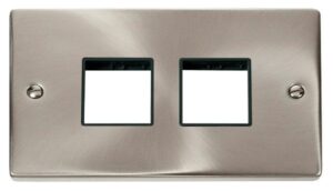 Click Deco 2 Gang Plate (2 X 2) Aperture Black