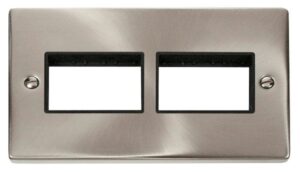 Click Deco 2 Gang Plate (3 X 3) Aperture Black