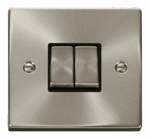 Click Deco 2 Gang 2 Way Ingot 10Ax Switch Black