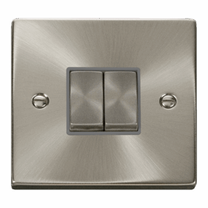 Click Deco 10Ax Ingot 2 Gang 2 Way Plate Switch