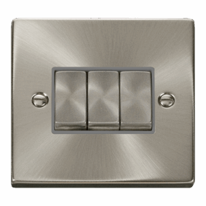 Click Deco 10Ax Ingot 3 Gang 2 Way Plate Switch