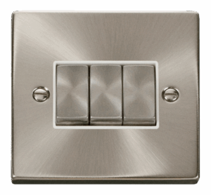 Click Deco 3 Gang 2 Way Ingot 10Ax Switch White