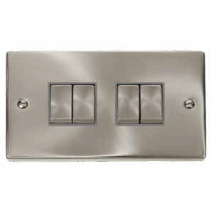 Click Deco 10Ax Ingot 4 Gang 2 Way Plate Switch
