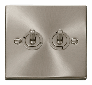 Click Deco 2 Gang 2 Way 10Ax Toggle Switch