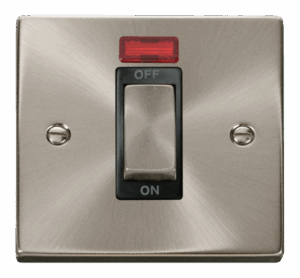 Click Deco Ingot 1 Gang 45A Dp Switch With Neon Black