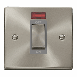 Click Deco 50A Ingot 1 Gang Double Pole Plate Switch With Neon
