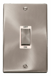 Click Deco Ingot 2 Gang 45A Dp Switch White