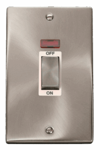 Click Deco Ingot 2 Gang 45A Dp Switch With Neon White