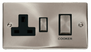 Click Deco Ingot 45A Dp Switch 13A Switched Socket Black