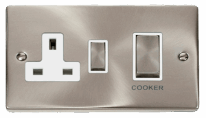 Click Deco Ingot 45A Dp Switch 13A Switched Socket White