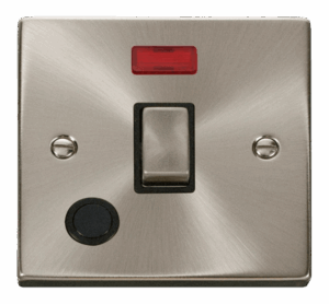 Click Deco 20A 1 Gang Dp Ingot Switch With Flex Outlet And Neon Black