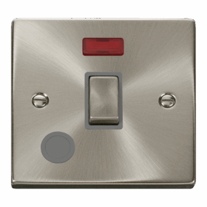 Click Deco 20A Ingot Double Pole Plate Switch With Optional Flex Outlet With Neon