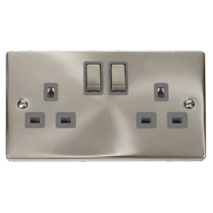 Click Deco 13A Ingot 2 Gang Double Pole Switched Socket Outlet