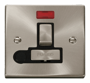 Click Deco 13A Fused Ingot Switched Connection Unit With Flex Outlet & Neon Black