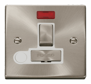 Click Deco 13A Fused Ingot Switched Connection Unit With Flex Outlet & Neon White