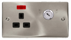 Click Deco 13A 1G Dp Lockable Skt W Neon Deco Sc Bk