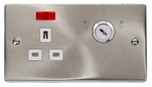 Click Deco 13A 1G Dp Lockable Skt W Neon Deco Sc Wh