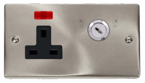 Click Deco 13A 1 Gang Dp Key Lockable Socket With Neon