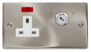 Click Deco 13A 1 Gang Dp Key Lockable Socket With Neon