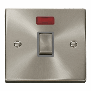 Click Deco 20A Ingot Double Pole Plate Switch With Neon