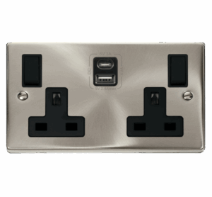 Click Deco 2G 13A Switch Skt 4.2A A&C Usb Vpsc Bk