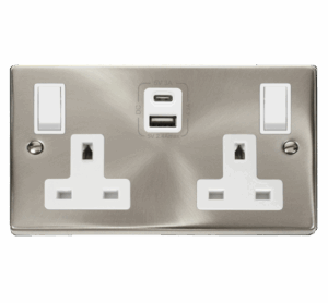Click Deco 2G 13A Switch Skt 4.2A A&C Usb Vpsc Wh