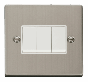 Click Deco 3 Gang 2 Way 10Ax Switch White