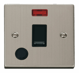 Click Deco 20A 1 Gang Dp Switch With Flex Outlet And Neon Black