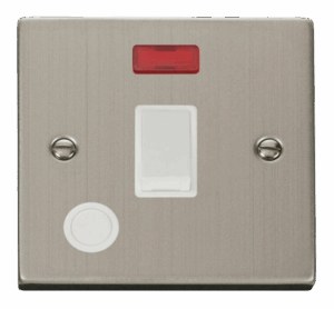 Click Deco 20A 1 Gang Dp Switch With Flex Outlet And Neon White