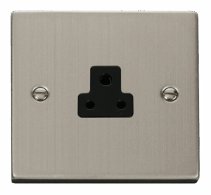 Click Deco 2A Round Pin Socket Outlet Black