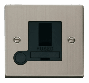 Click Deco 13A Fused Switched Connection Unit With Flex Outlet Black