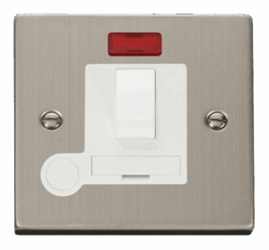 Click Deco 13A Fused Switched Connection Unit With Flex Outlet & Neon White