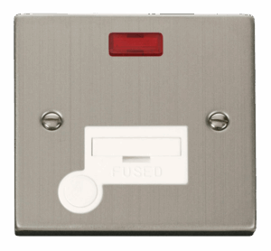 Click Deco 13A Fused Connection Unit With Flex Outlet & Neon White