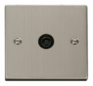 Click Deco Single Coaxial Socket Outlet Black