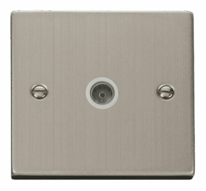 Click Deco Single Coaxial Socket Outlet White