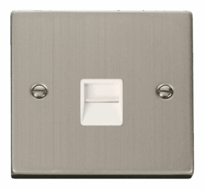 Click Deco Single Telephone Socket Outlet Master White