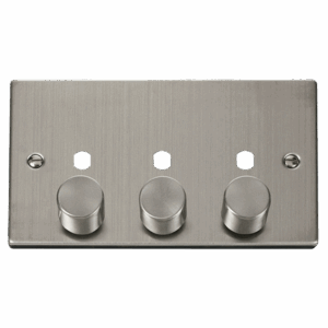 Click Deco Vpss 3 Gang Double Dimmer Plate & Knobs