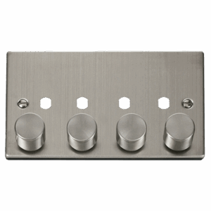 Click Deco Vpss 4 Gang Double Dimmer Plate & Knobs