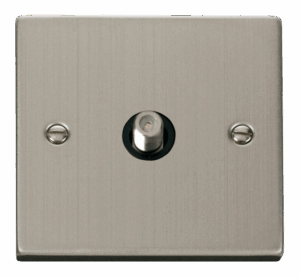 Click Deco 1 Gang Satellite Socket Outlet Black