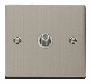 Click Deco 1 Gang Satellite Socket Outlet White