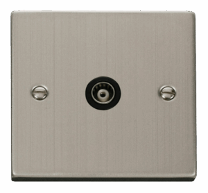 Click Deco Single Isolated Coaxial Socket Outlet Black