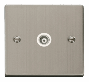 Click Deco Single Isolated Coaxial Socket Outlet White