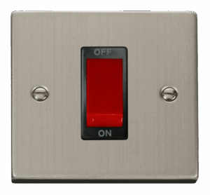 Click Deco 1 Gang 45A Dp Switch Black