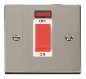 Click Deco 1 Gang 45A Dp Switch With Neon White