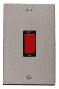 Click Deco 2 Gang 45A Dp Switch Black