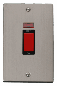 Click Deco 2 Gang 45A Dp Switch With Neon Black