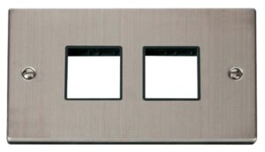 Click Deco 2 Gang Plate (2 X 2) Aperture Black