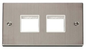 Click Deco 2 Gang Plate (2 X 2) Aperture White